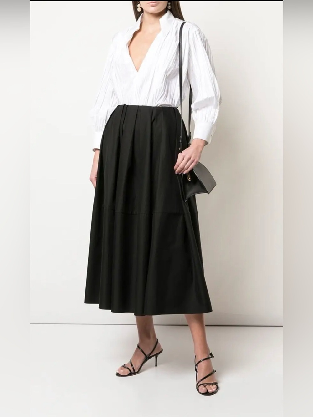 KHAITE Meryl Full Skirt in Black